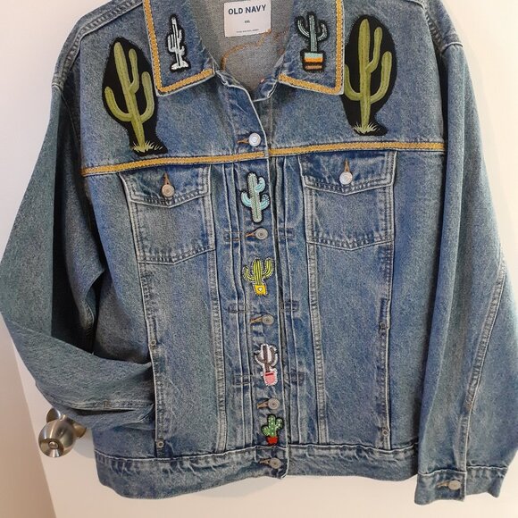 Old Navy Jackets & Blazers - Cowgirl Chic Fringed Western Jean Jacket! Vintage Pin-up Girls XXL